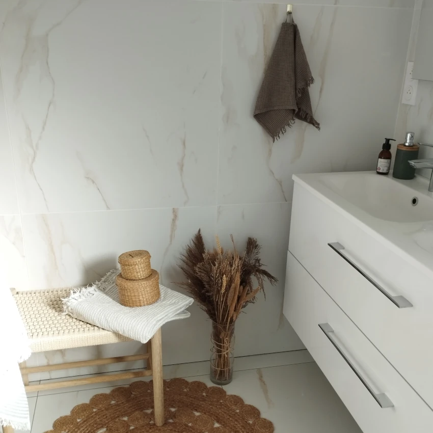 Décoration salle de bain nature